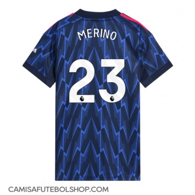 Camisa de time de futebol Arsenal Mikel Merino #23 Replicas 2º Equipamento Feminina 2025-26 Manga Curta Camisa de time de futebol Arsenal Mikel Merino #23 Replicas 2º Equipamento Feminina 2025-26 Manga Curta